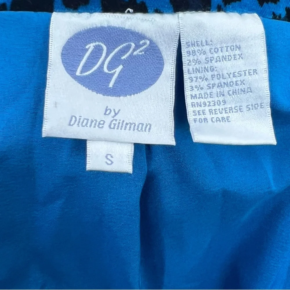 Jacket-Blue leopard velvet feel, rare, funky, DG2, Diane Gilman, fits 6/8 - Picture 9 of 12